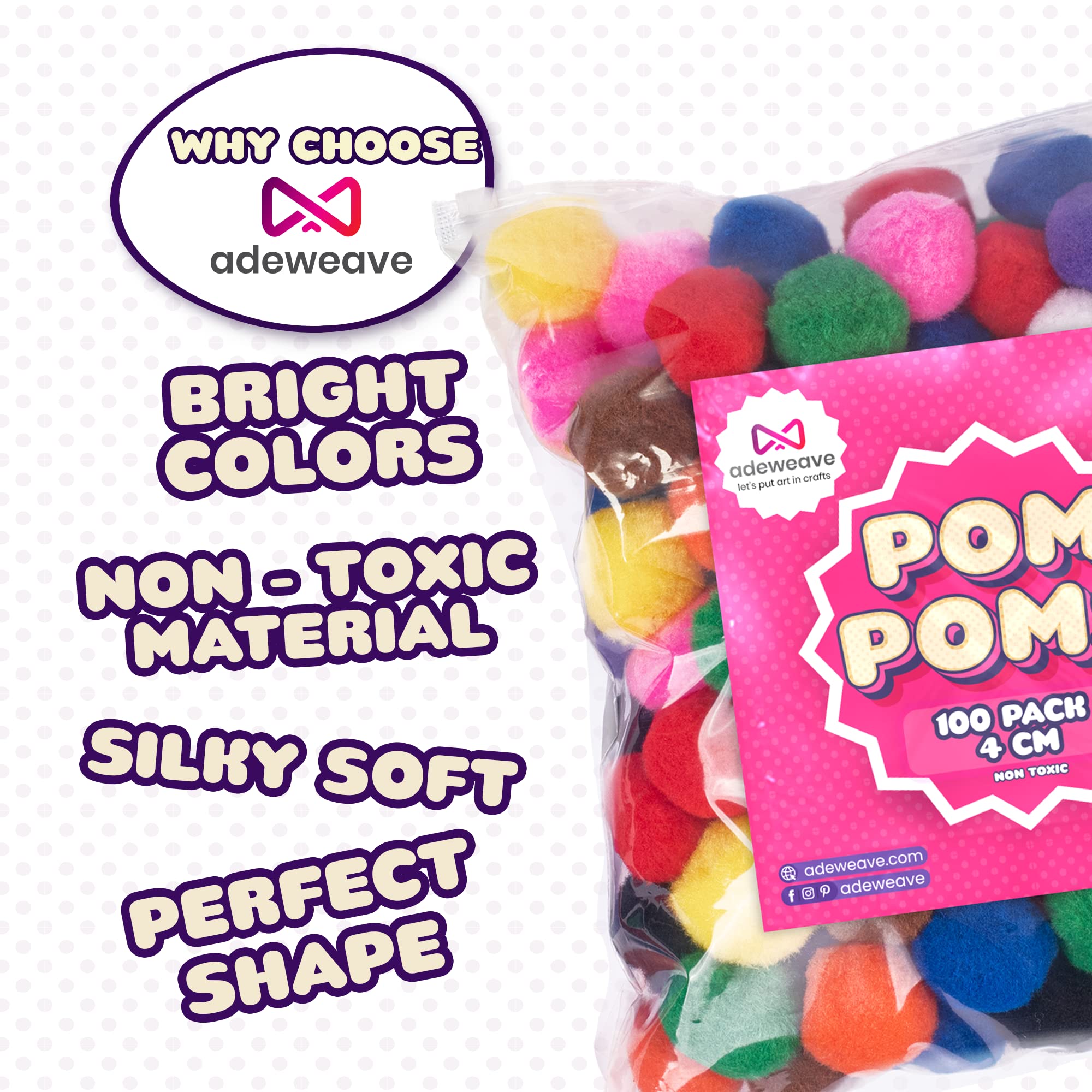 Adeweave pom poms used to create garlands and ornaments.