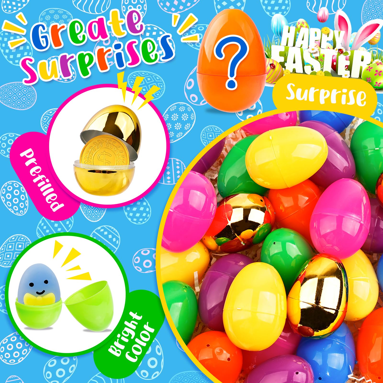 Adisher Surprise Eggs with slap bracelets for color and fun