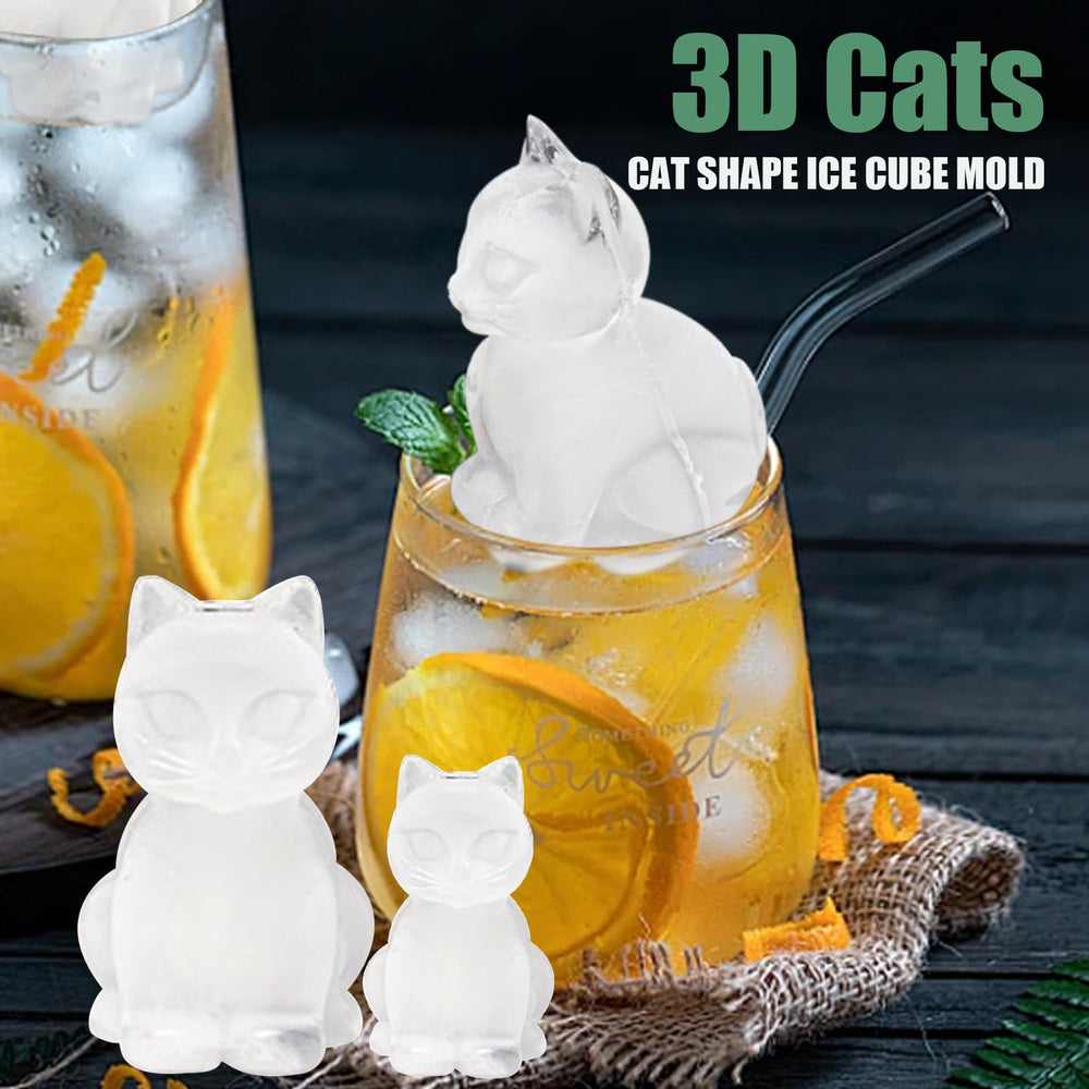 Admaison cat ice cube tray with funnel for easy filling and clean releases.