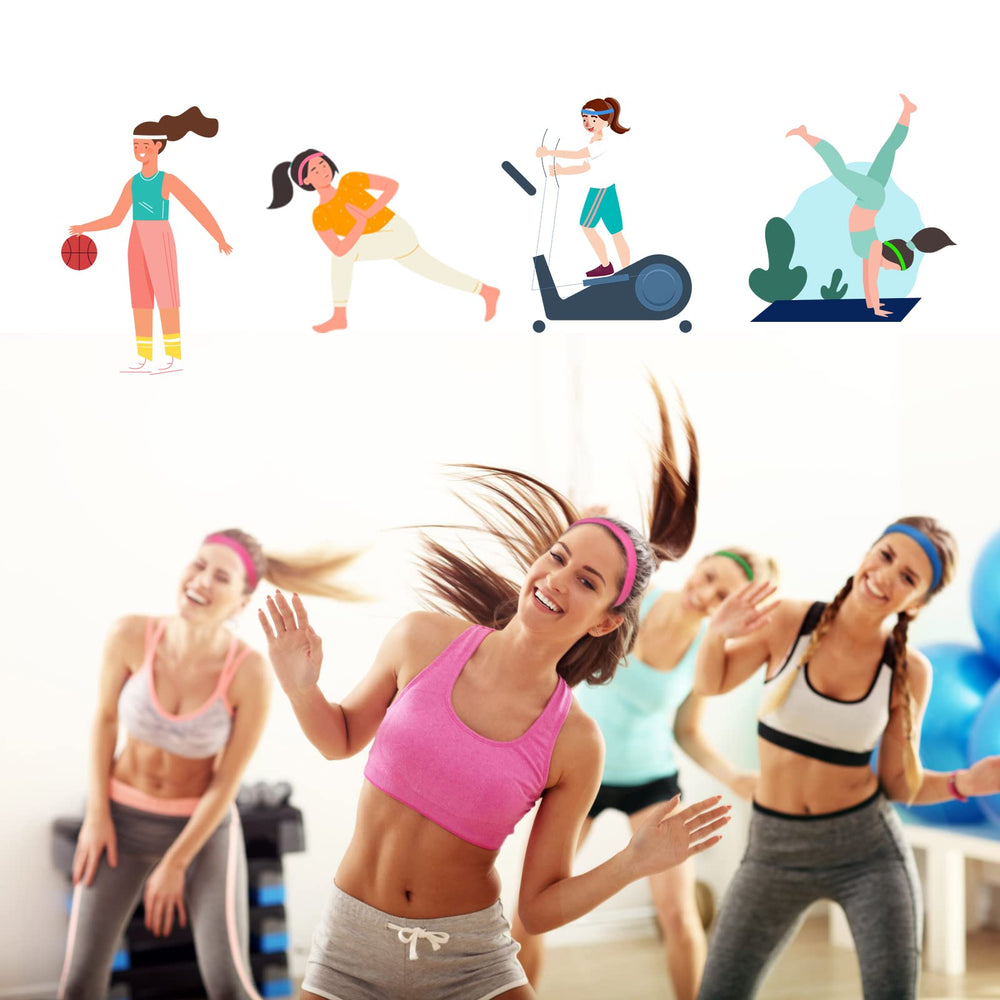 ADMITRY prewrap blue headband use for secure hair during workouts