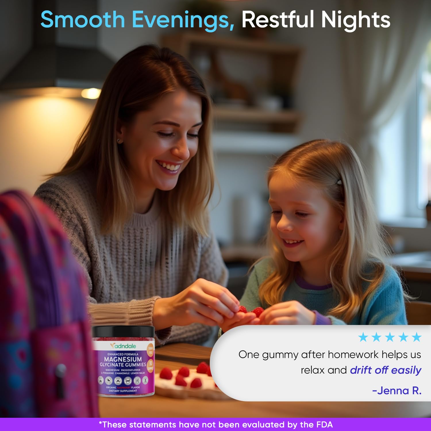 Kid-friendly scene suggests family-use for shared calm