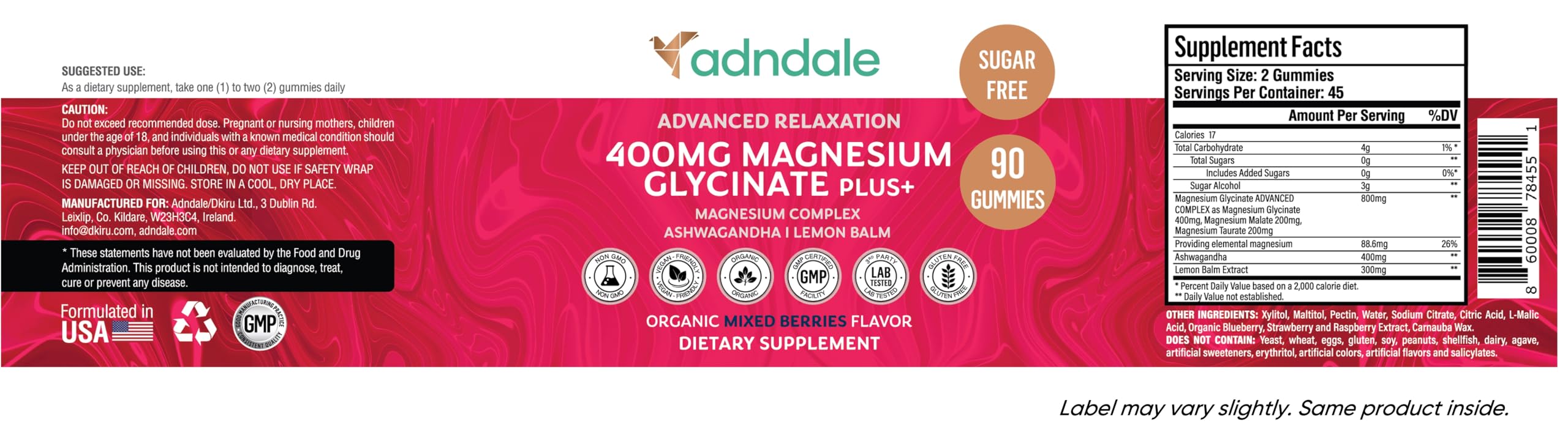 Adndale easy-chew relaxation gummies for daily use.