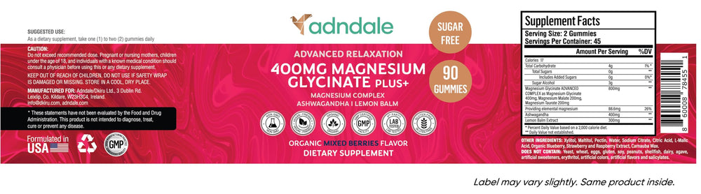 Adndale easy-chew relaxation gummies for daily use.