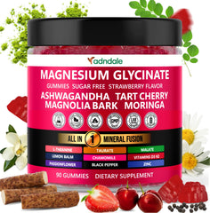 Adndale Magnesium Glycinate Gummies bottle label highlighting mood support