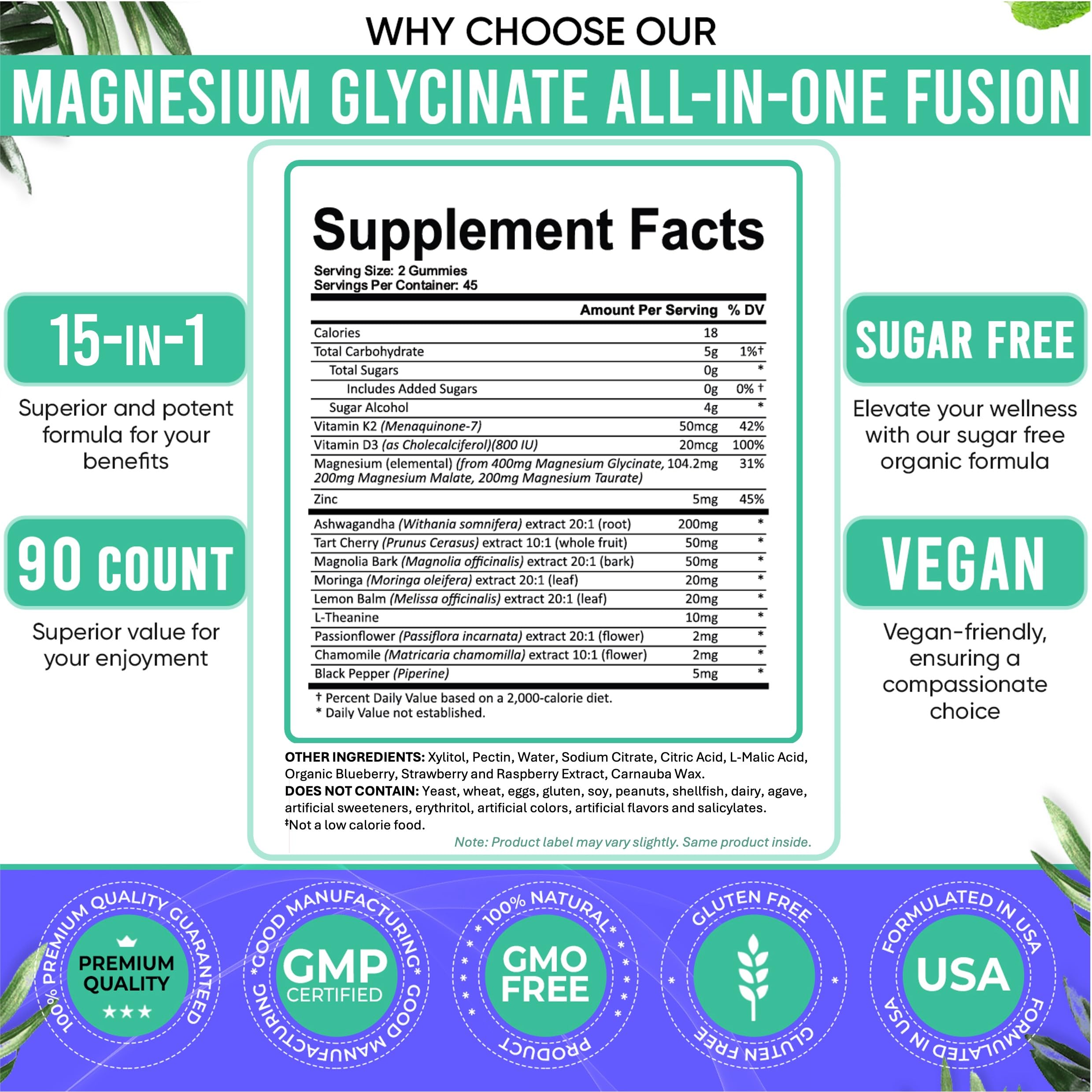 Adndale serving size visual emphasizes a 45-day supply value.