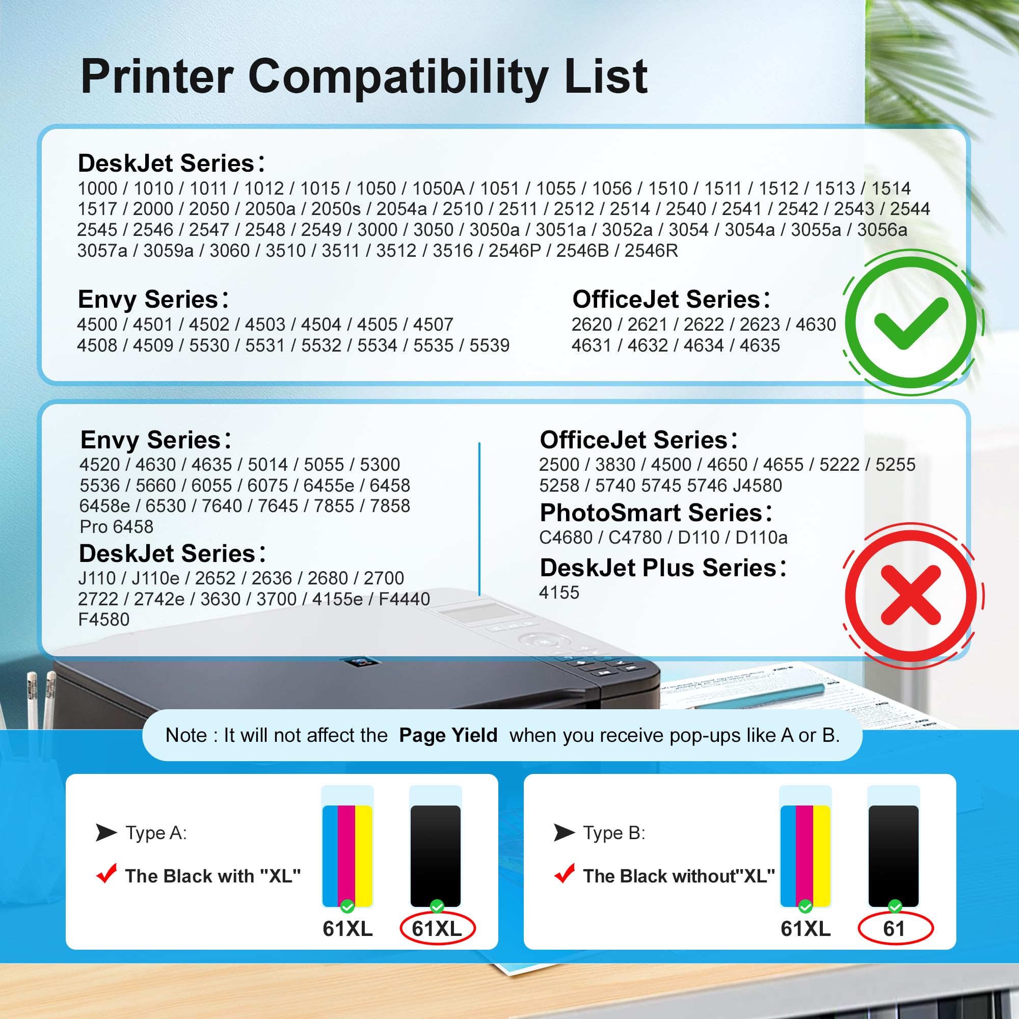 Adoccur 61XL color cartridge demonstrates vibrant output for photos.
