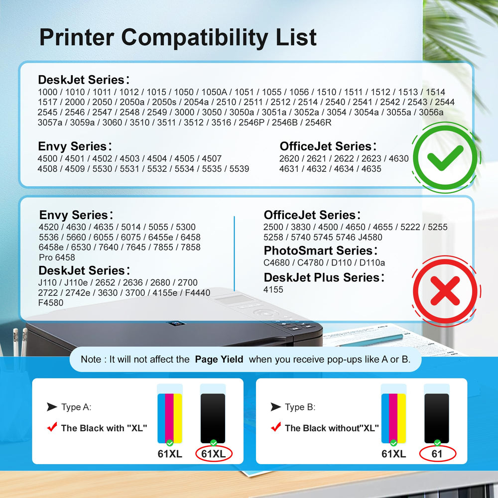 Adoccur 61XL color cartridge demonstrates vibrant output for photos.