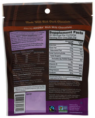 Closeup of Adora calcium disk bottle highlighting convenient packaging.