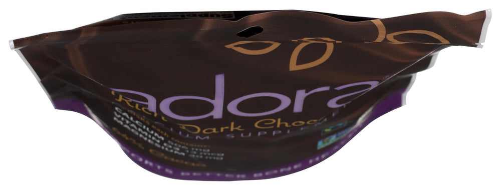 Adora calcium disk on a plate illustrating a small, tasty serving.
