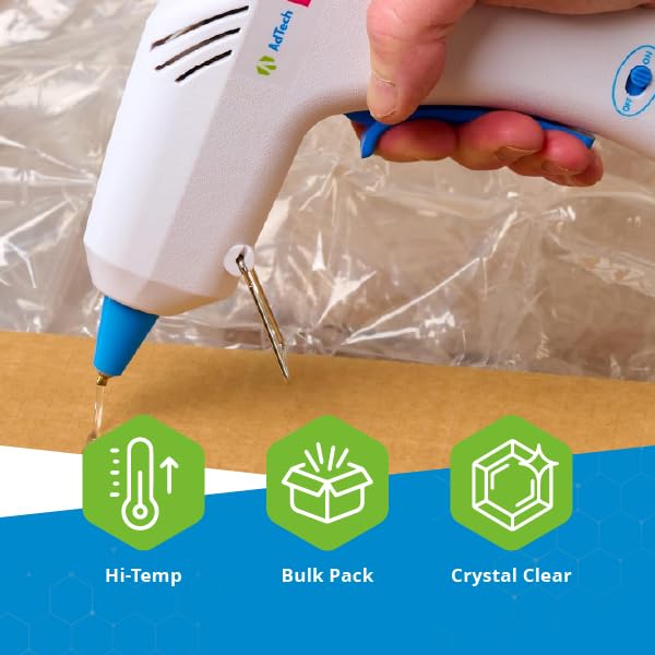 AdTech hot glue sticks 10-inch clear in assembly projects show versatile bonding.