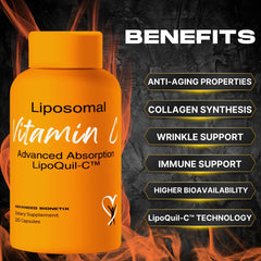Advanced Bionetix LipoQuil-C bottle front emphasizes easy daily capsule intake for wellness