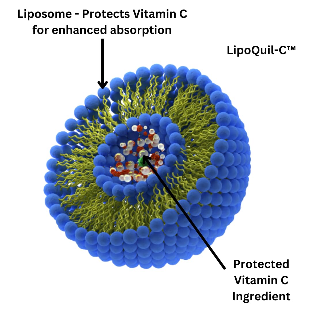 Advanced Bionetix Liposomal Vitamin C capsules closeup highlighting protection and potential GI comfort