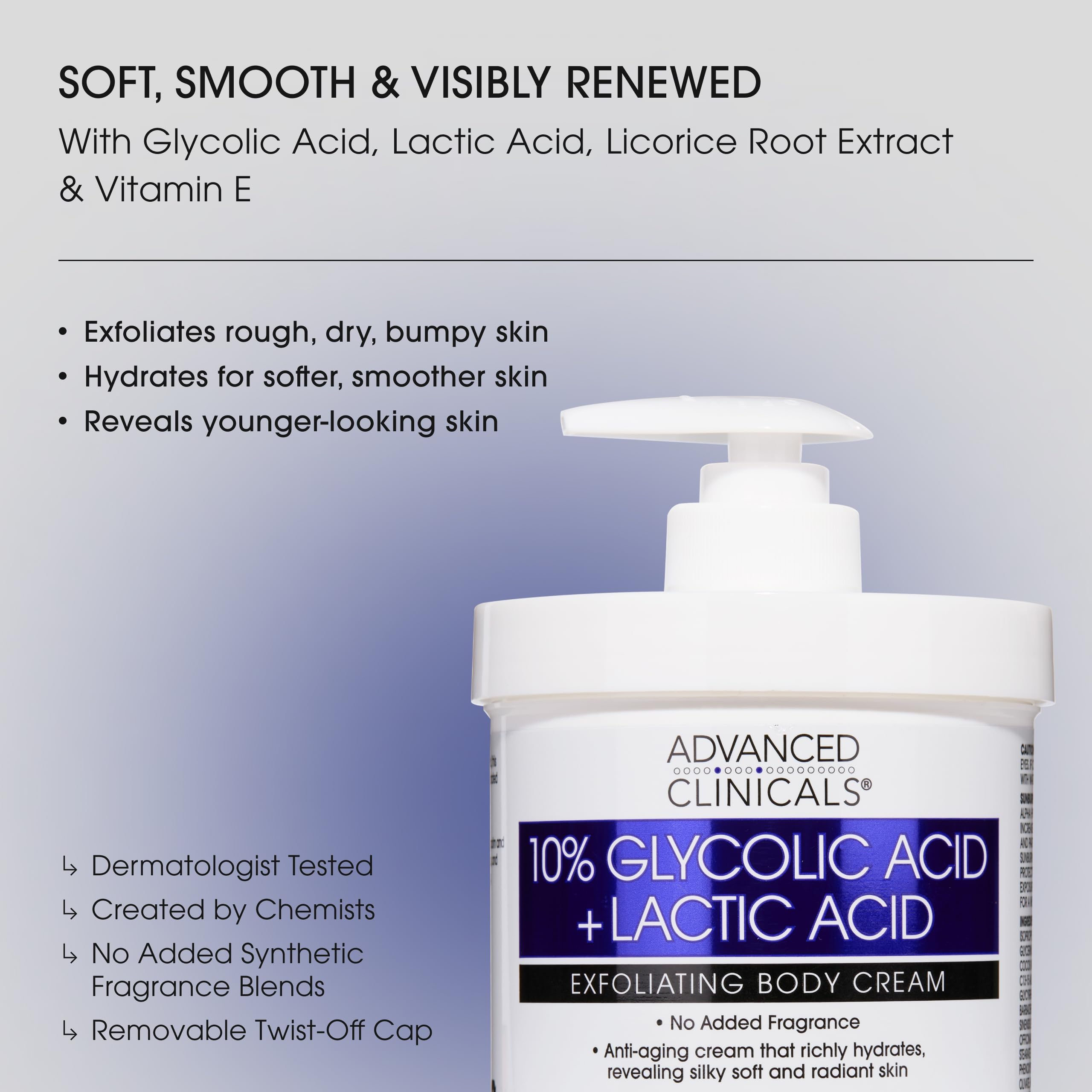 Advanced Clinicals application arm demonstrates easy daily use for even texture.