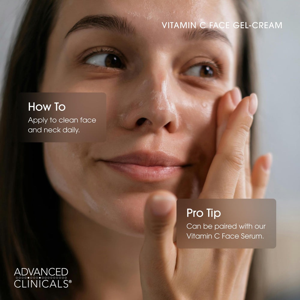 Advanced Clinicals Brightening Vitamin C Face Cream Gel glow appearance on skin