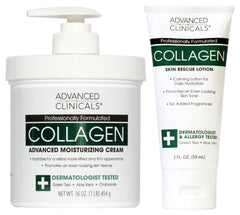 Advanced Clinicals Collagen Cream bottle pour delivers instant hydration for dry skin.