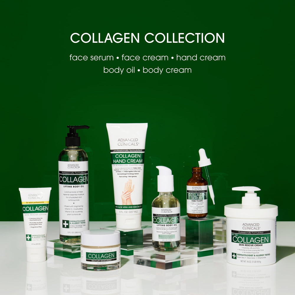 Advanced Clinicals Collagen Cream packaging with travel-size for easy transport.