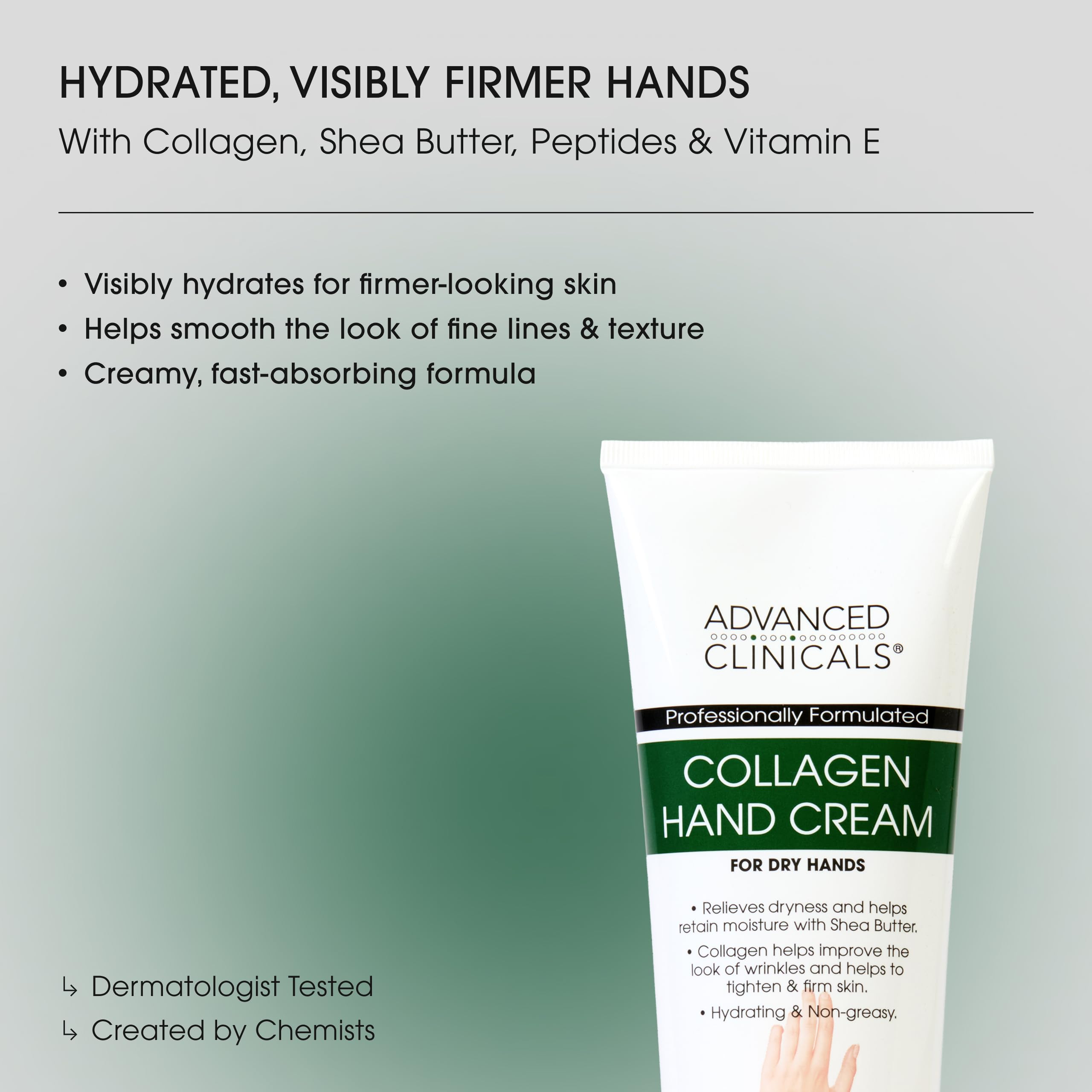 Texture on skin shows fast absorption and non-greasy hydration from Advanced Clinicals cream.