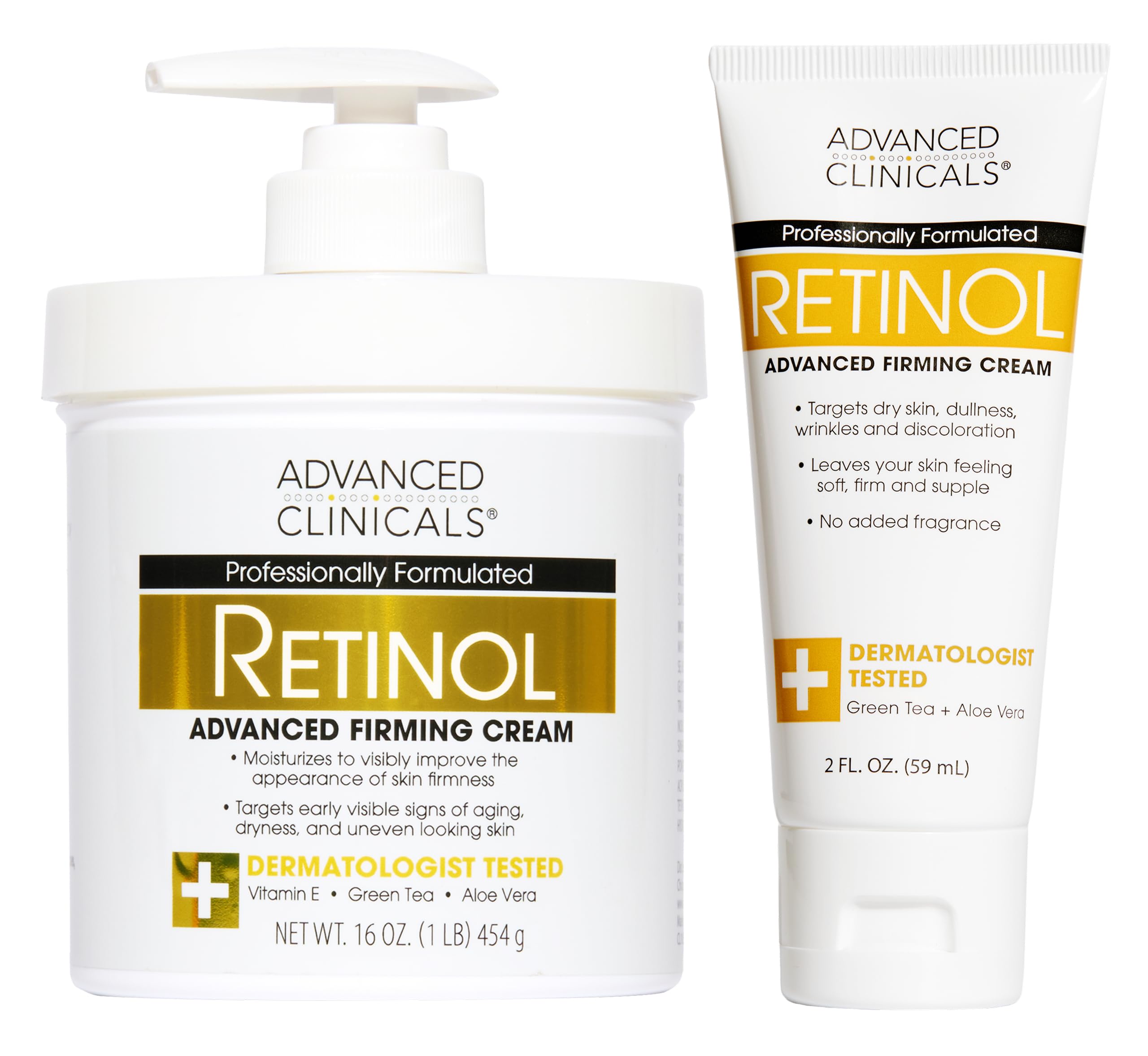 Advanced Clinicals retinol body cream bottle shows rich hydration for smoother skin