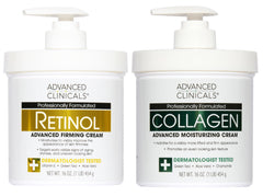 Advanced Clinicals retinol body cream bottle delivering rich hydration for smoother skin.