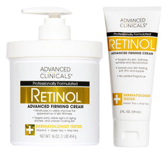 Advanced Clinicals retinol body cream bottle shows rich hydration for smoother skin