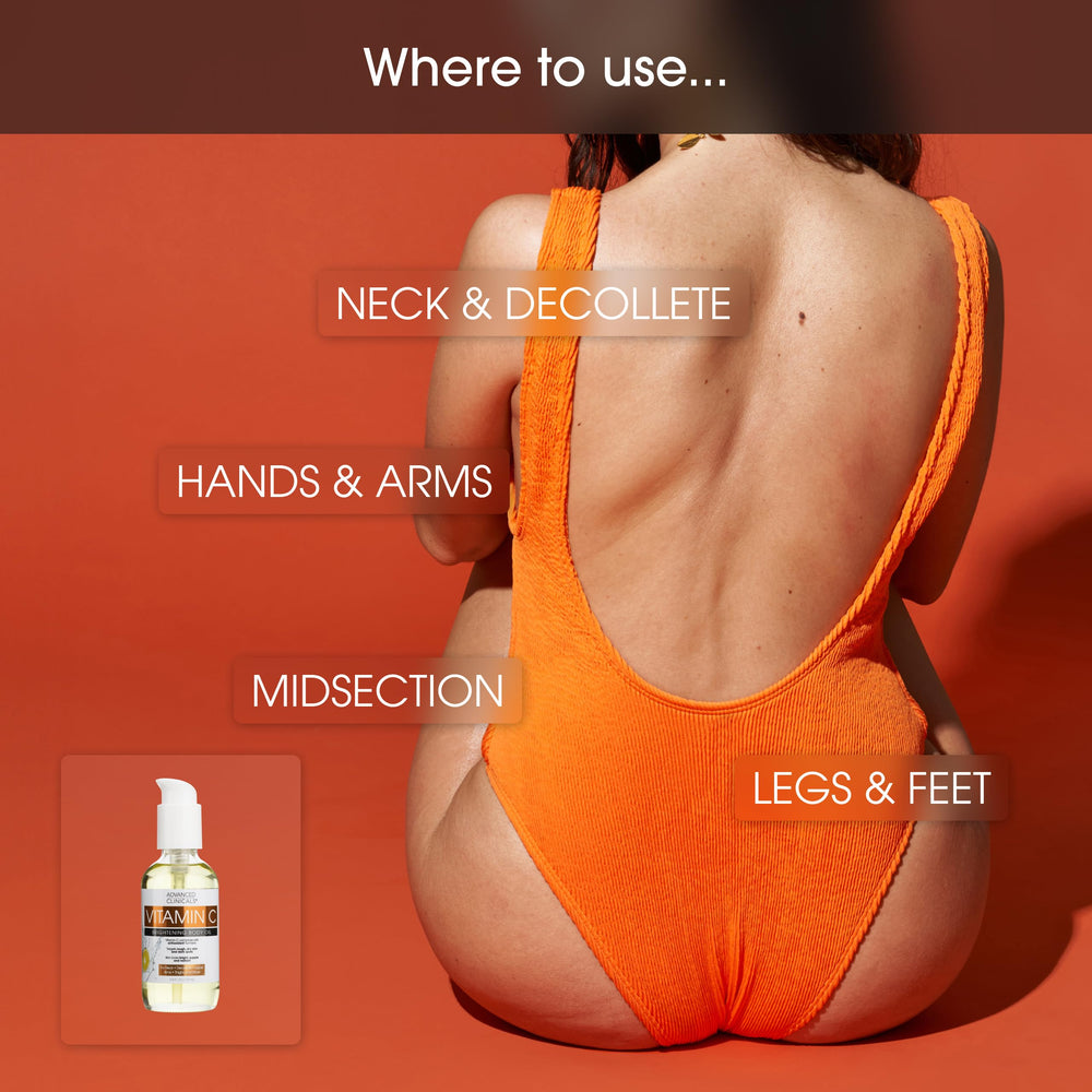 Dermatologist tested Advanced Clinicals Vitamin C Body Oil on dry skin