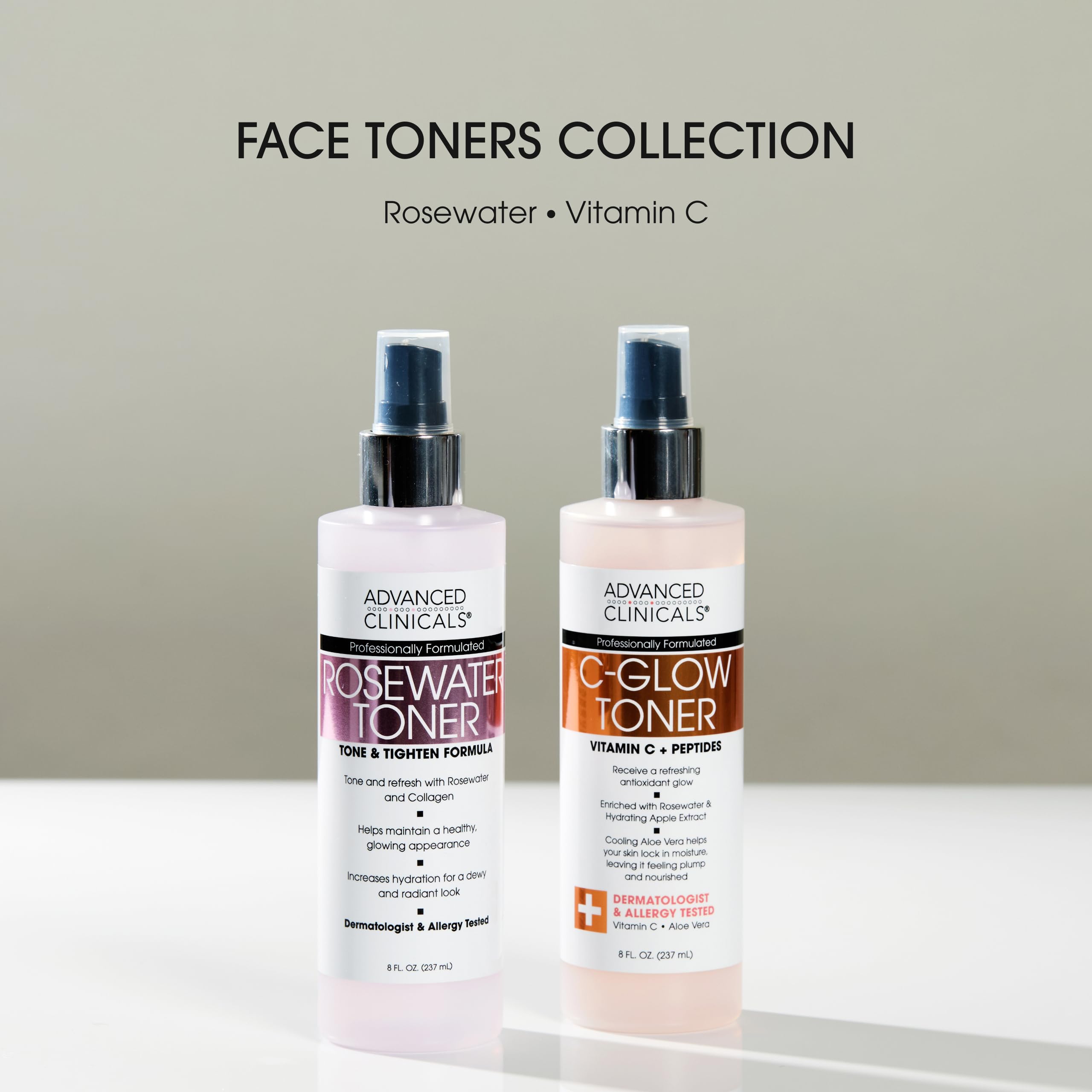 Daily routine shot featuring Advanced Clinicals Vitamin C Glow Facial Mist