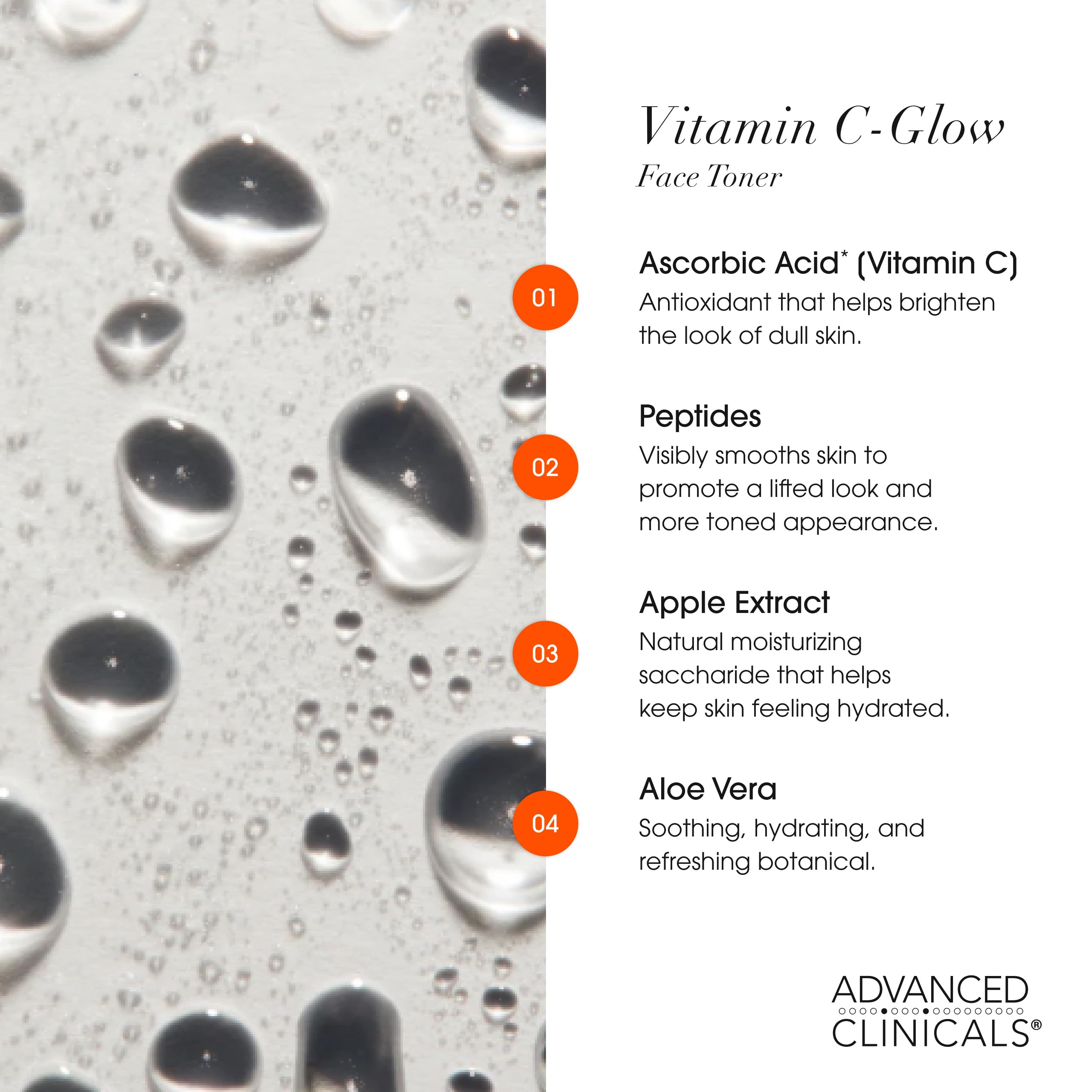 Ferulic acid-boosted Advanced Clinicals Vitamin C Glow Facial Mist supports balanced glow