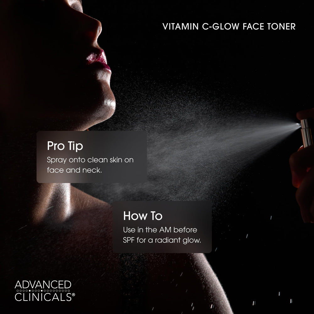 Peptide-rich Advanced Clinicals Vitamin C Glow Facial Mist provides nourishment