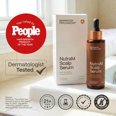 NutraM label close-up noting dermatologist testing and AHLA approval.