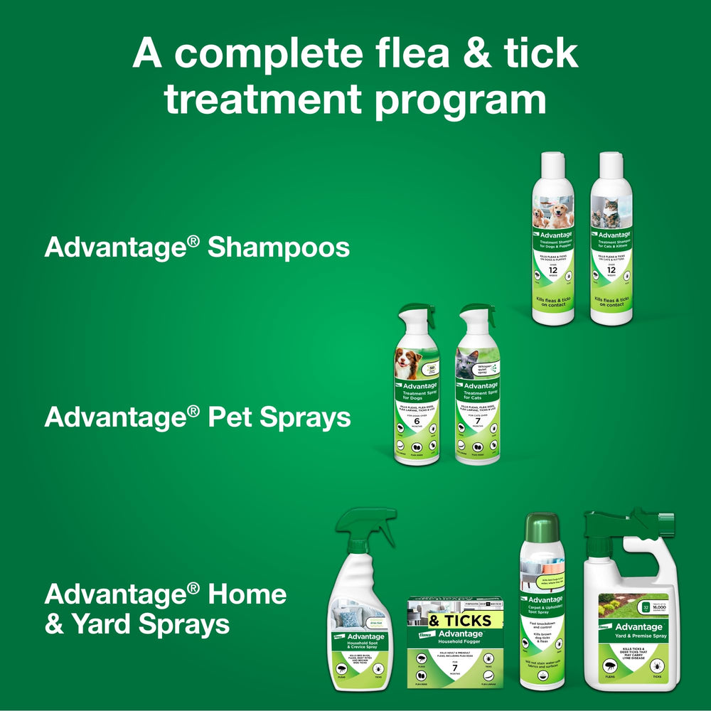 Bedding can be lightly treated with Advantage Spot Spray for soft surface coverage.