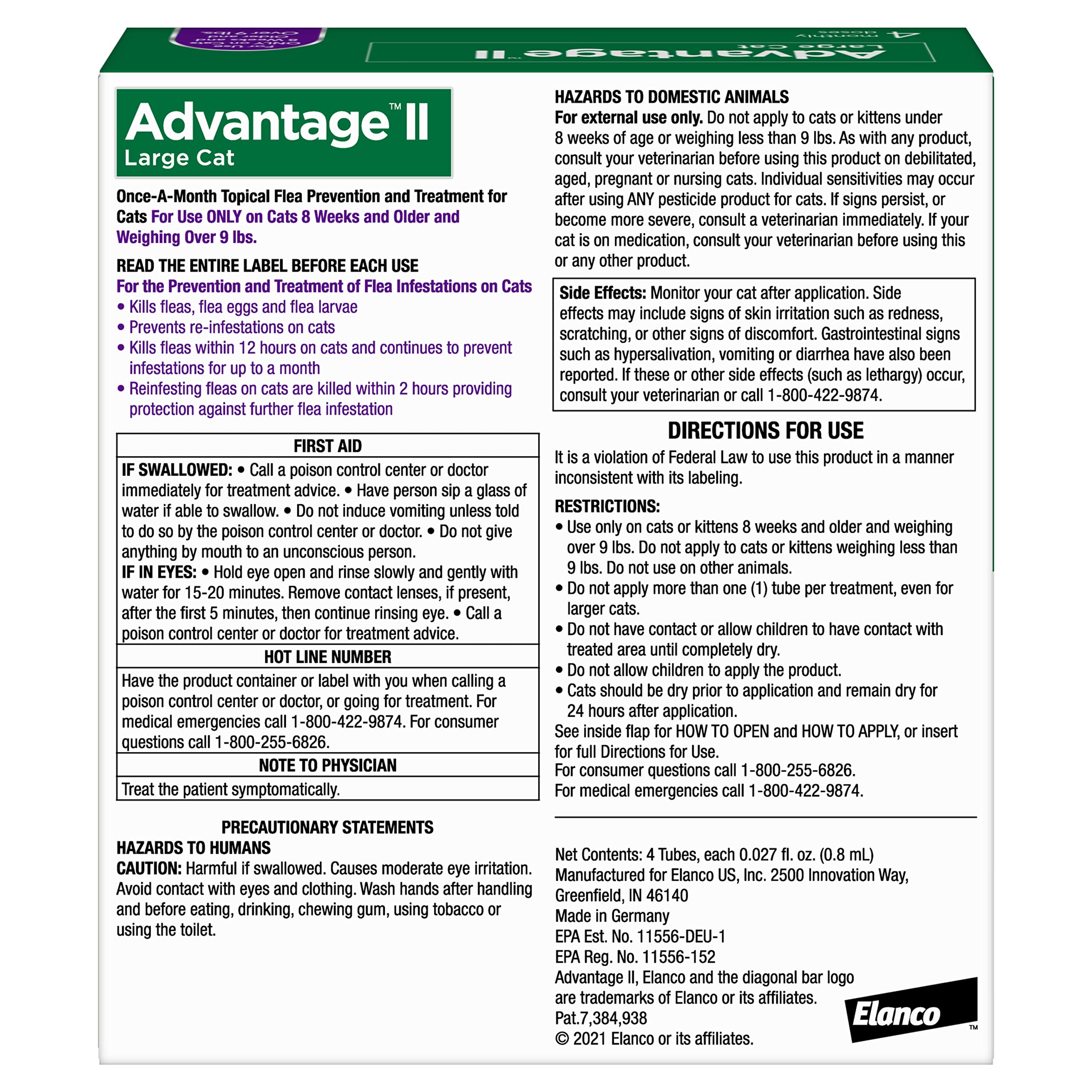 Spot-on neck application on a large cat using Advantage II.