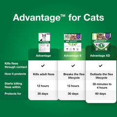 Advantage Large Cat flea drops provide 30 days of protection after use.