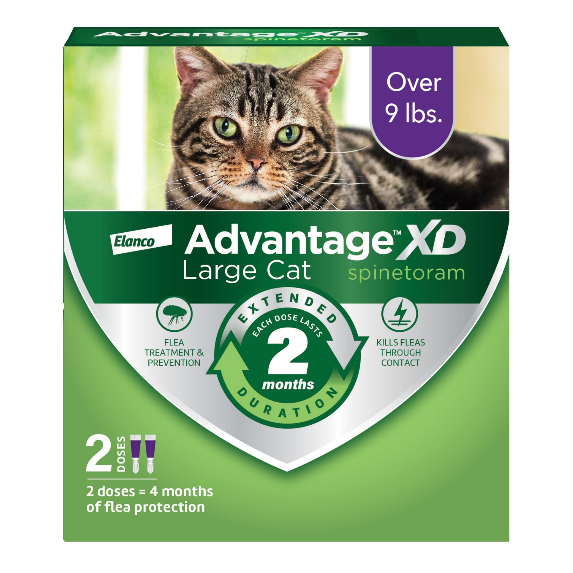 Advantage XD large cat bottle being applied at the neck for quick protection