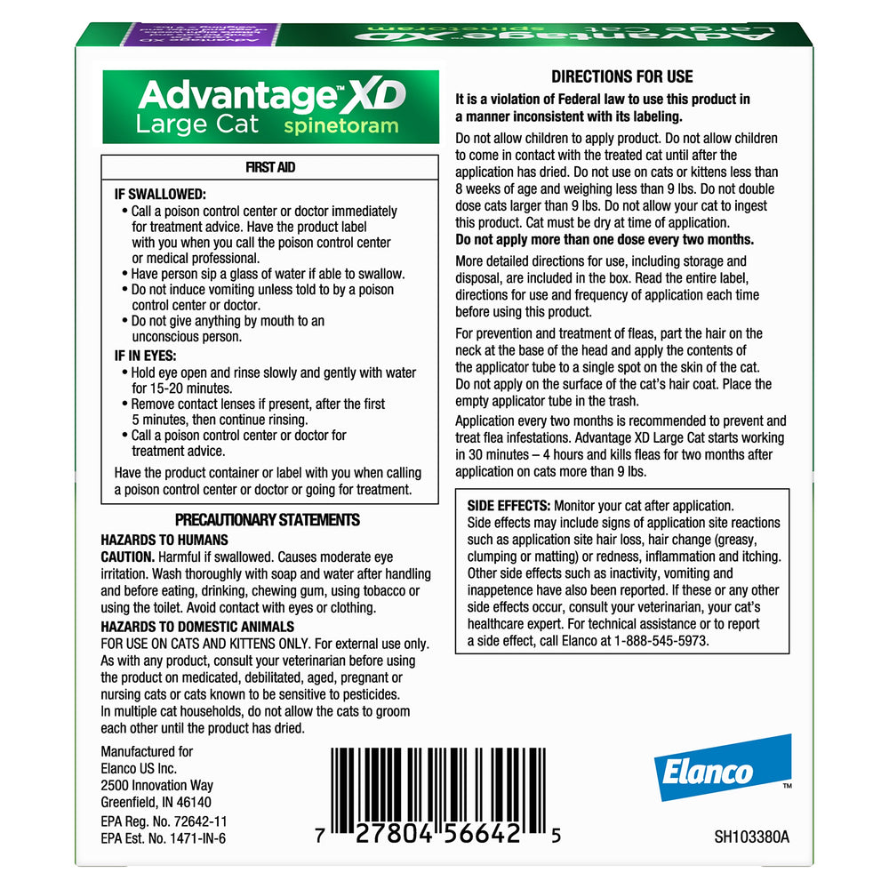 Advantage XD two-month dose packaging shown for extended protection