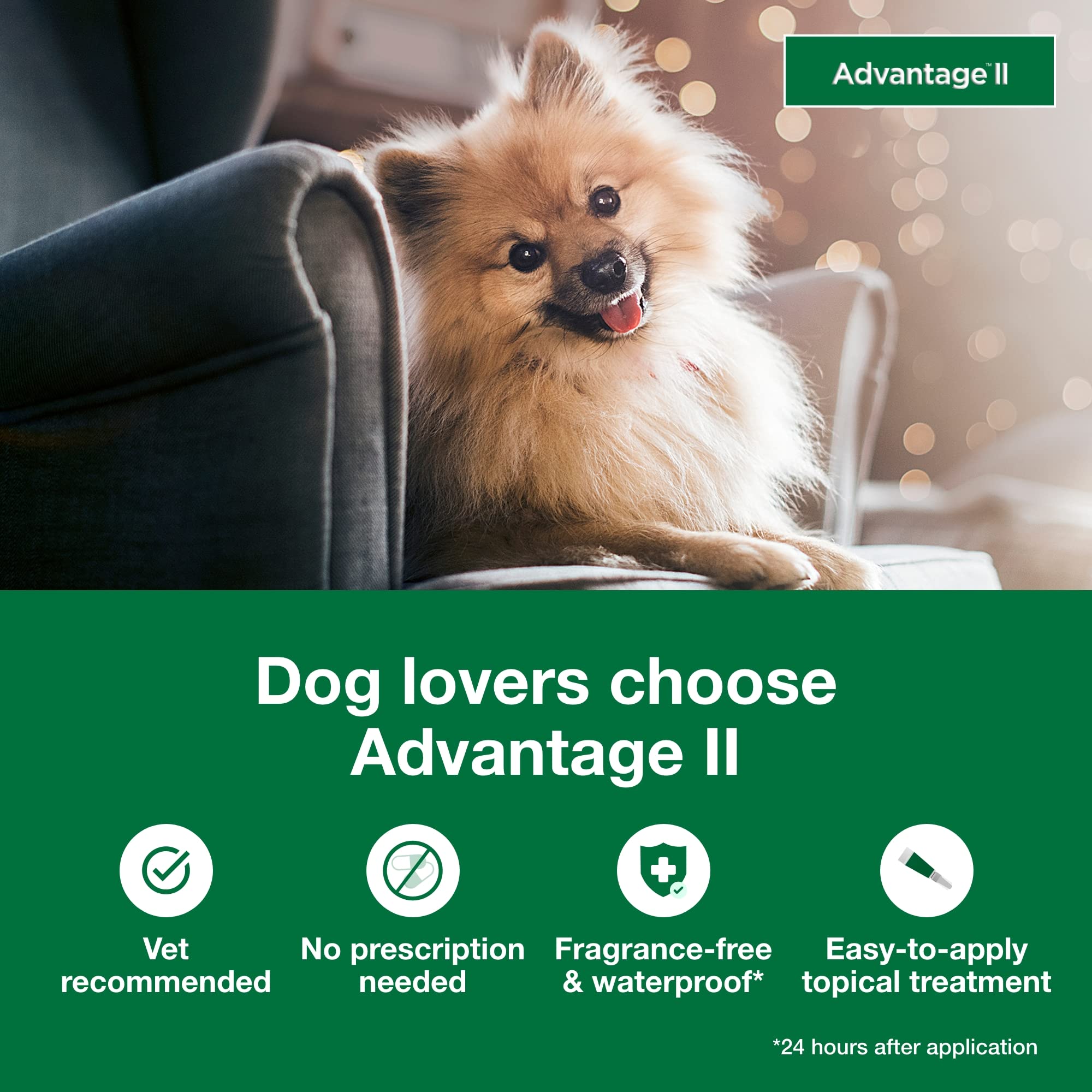 Advantage II Small Dog offers 30 days of protection with monthly use.