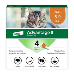 Advantage II Small Cat kills fleas within 12 hours on contact for fast relief.