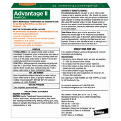 Advantage II Small Cat delivers 30 days of full flea protection after application.