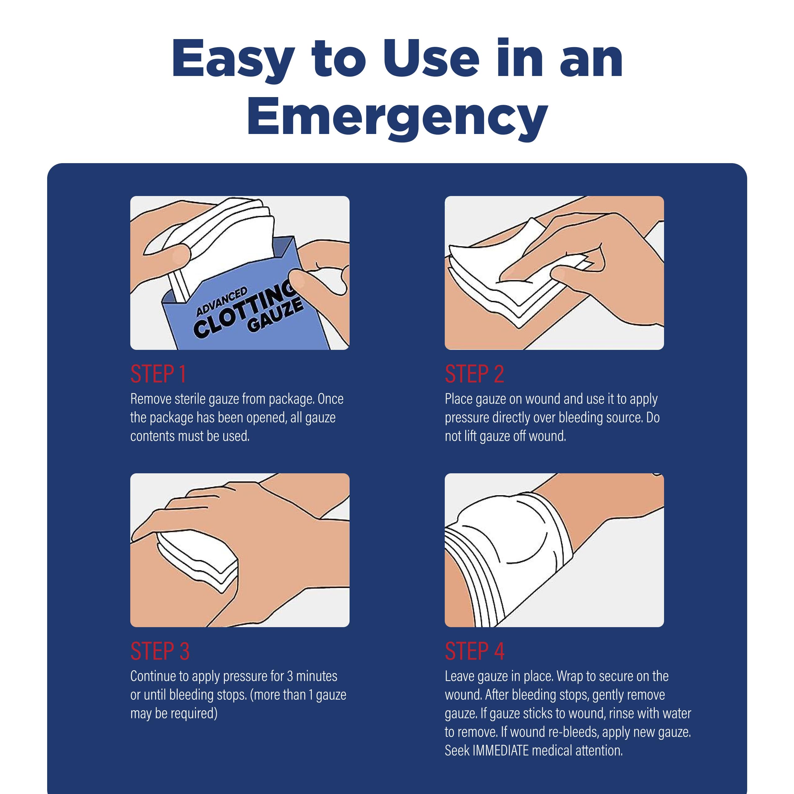 Hiking and camping emergency kit addition featuring QuikClot gauze from Adventure Medical Kits