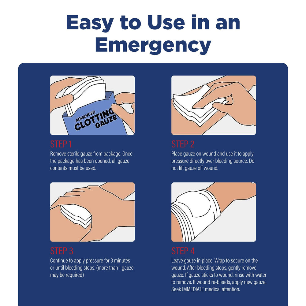 Hiking and camping emergency kit addition featuring QuikClot gauze from Adventure Medical Kits
