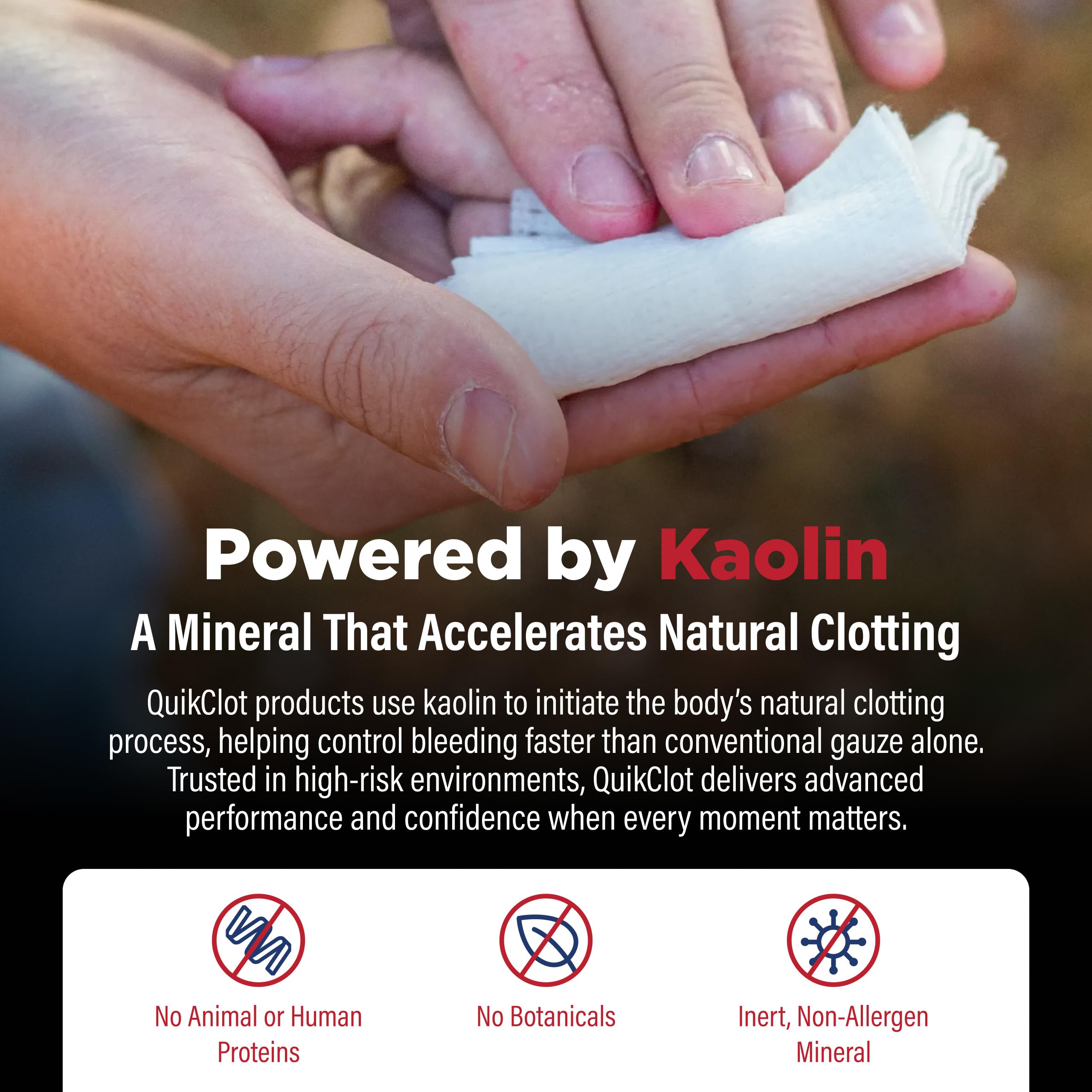 Trauma gauze field ready packaging by Adventure Medical Kits for rugged use