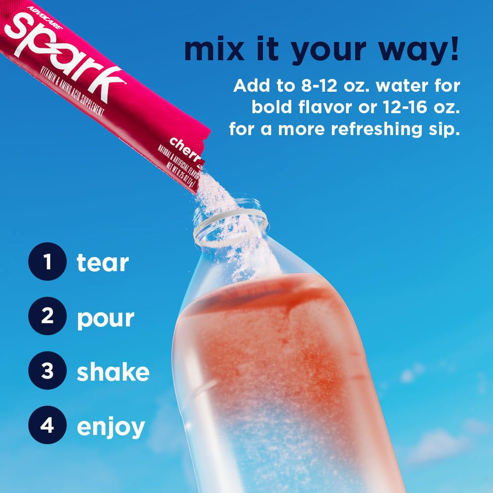 AdvoCare Spark Cherry stick dissolving in water
