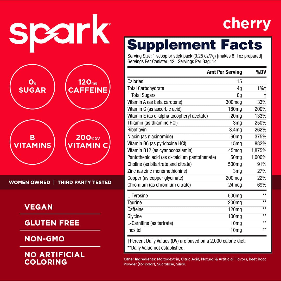 AdvoCare Spark Cherry stick-pack individual shown for quick energy