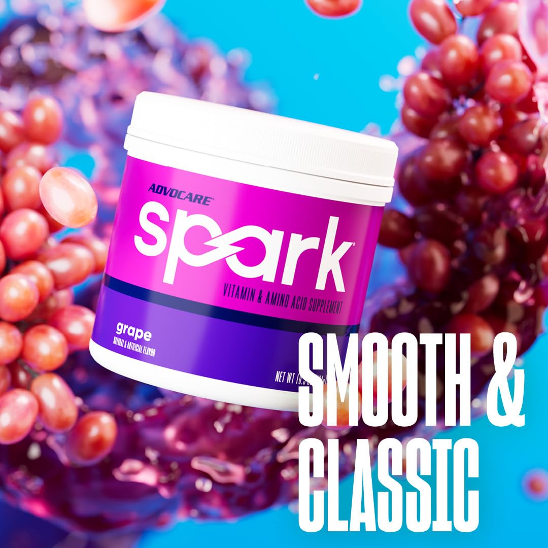 AdvoCare Spark grape travel pack displaying portable energy for travel or workouts