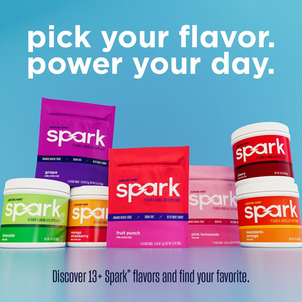 AdvoCare Spark ingredient list highlights vitamins and amino acids.