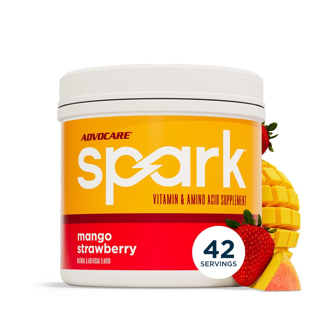 AdvoCare Spark mango strawberry tub showing flavor and energy potential.