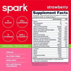 AdvoCare Spark strawberry stick pack back view showing packaging details