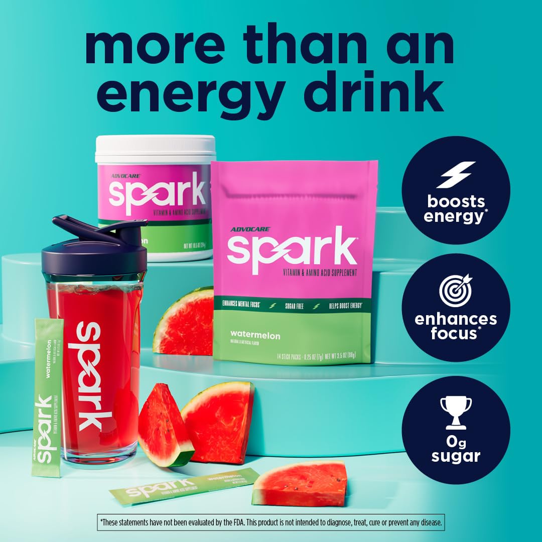 AdvoCare Spark watermelon foil-pack highlights sugar-free refreshment and vitamin C