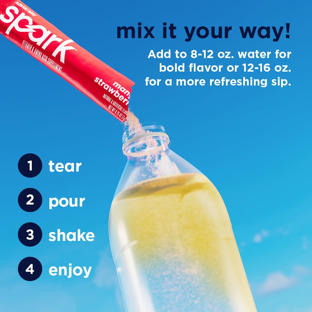 AdvoCare Spark zero sugar mango strawberry sachet ready-to-mix.