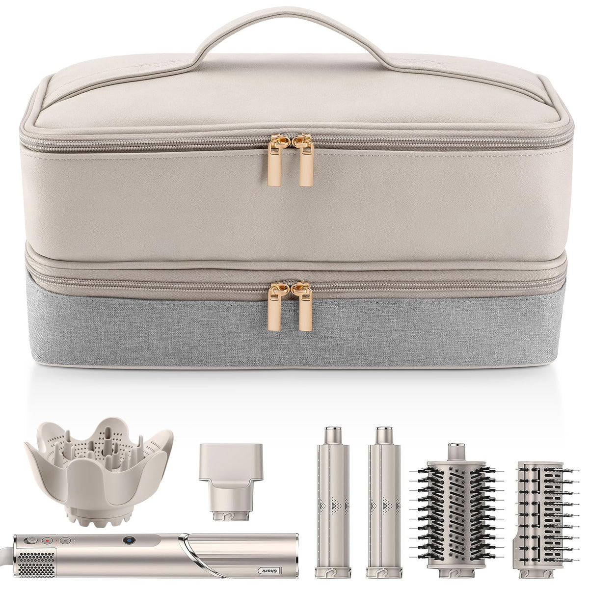 Adworte travel case with double-layer layout keeps hair dryer organized during travel