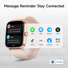 AEAC smart watch women showing hands-free calls with crystal clear Bluetooth audio.